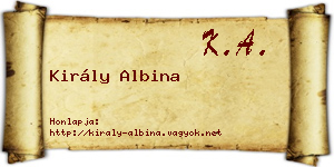 Király Albina névjegykártya